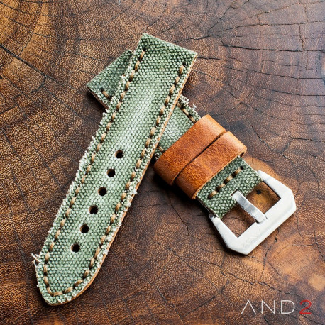 MILI Green Canvas Strap 24mm with Steel Buckle 