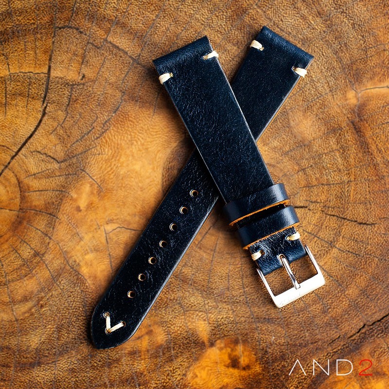 Navy leather strap sale