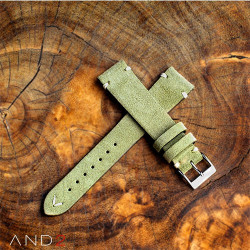 AND2 Wolly Olive Green Suede Leather Strap 20mm