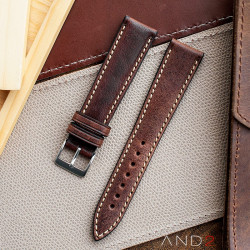 Kingsley Chocolate Leather Strap 19mm