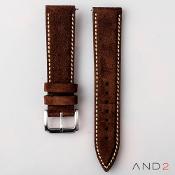 AND2 Kingsley Brown Suede Leather Strap (Beige Stitch)