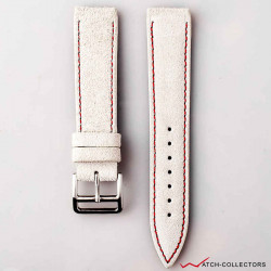 AND2 Italian Nubuck White Suede Leather Strap 20mm