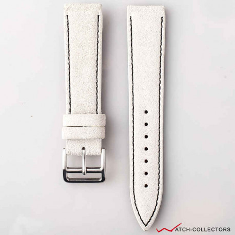 AND2 Italian Nubuck White Suede Leather Strap 20mm