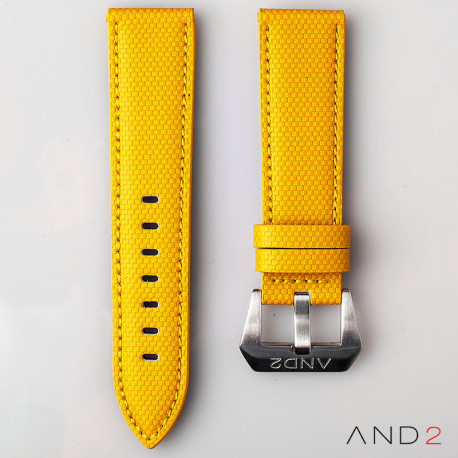 AND2 Yellow Comex Leather Strap 24mm